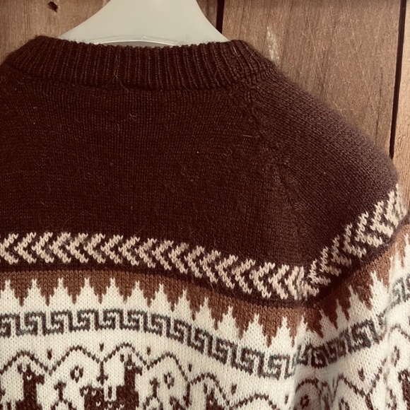 Unisex Alpaca 💯 Wool Sweater Little Llamas Design XL - Picture 10 of 13
